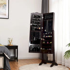 Mobile portagioie Copper Grove Newtown Espresso con specchio da toeletta a LED