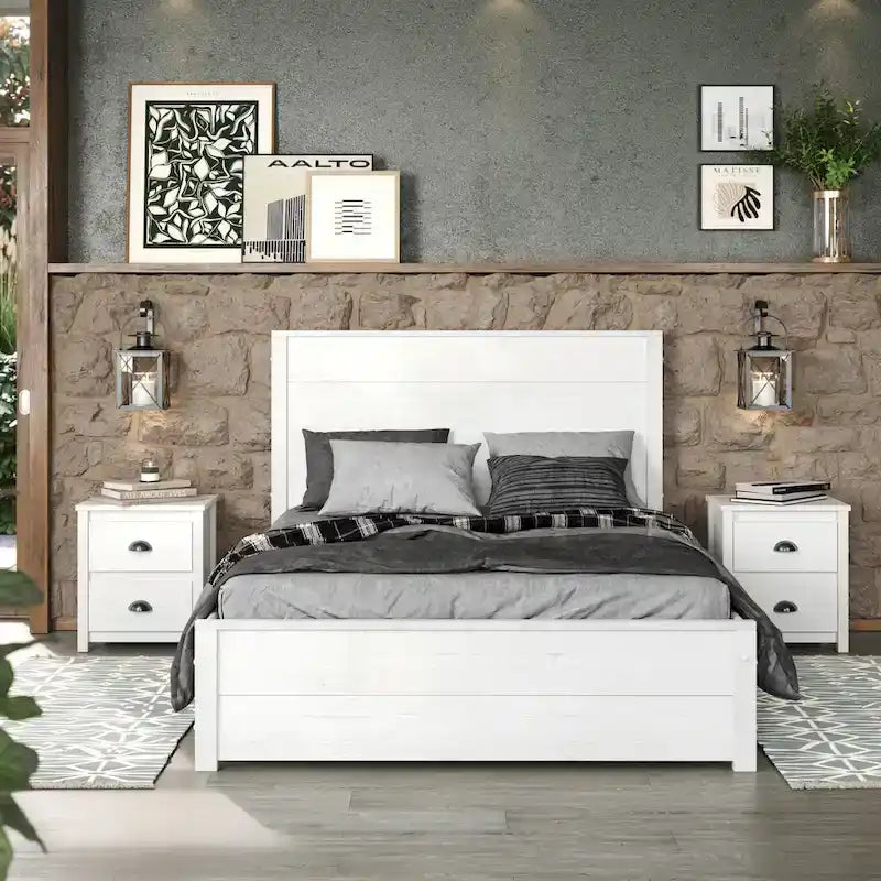Letto Hampton in Legno Massello - Misura Queen