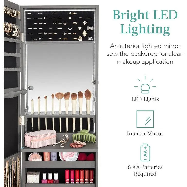 Specchiera portagioie a LED - 4.5P x 14.5L x 42.5A