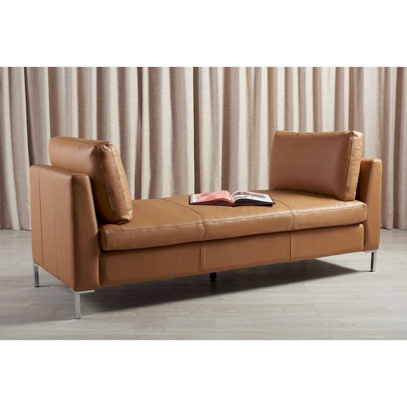 Panca in pelle Shirl di SAFAVIEH Couture - 81 cm L x 81 cm P x 34 cm A - 81x32x34 cm