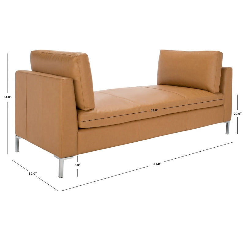 Panca in pelle Shirl di SAFAVIEH Couture - 81 cm L x 81 cm P x 34 cm A - 81x32x34 cm