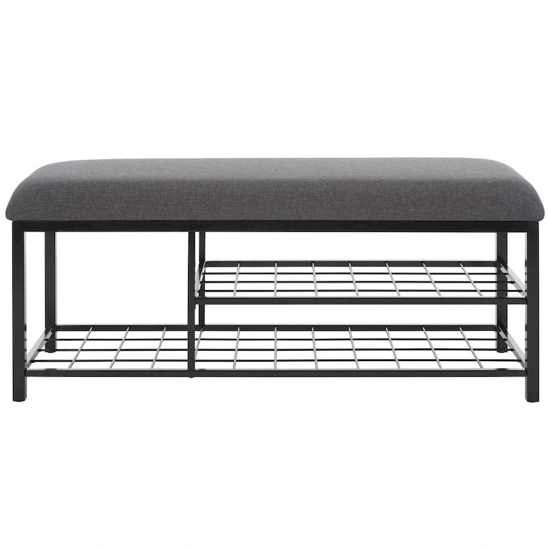 Panchina con cuscino e ripiano aperto Yael di SAFAVIEH - 42 L x 15 P x 18 A - 42Px15Lx18H