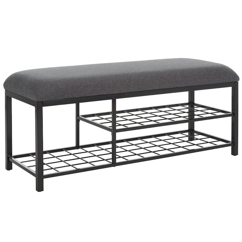 Panchina con cuscino e ripiano aperto Yael di SAFAVIEH - 42 L x 15 P x 18 A - 42Px15Lx18H