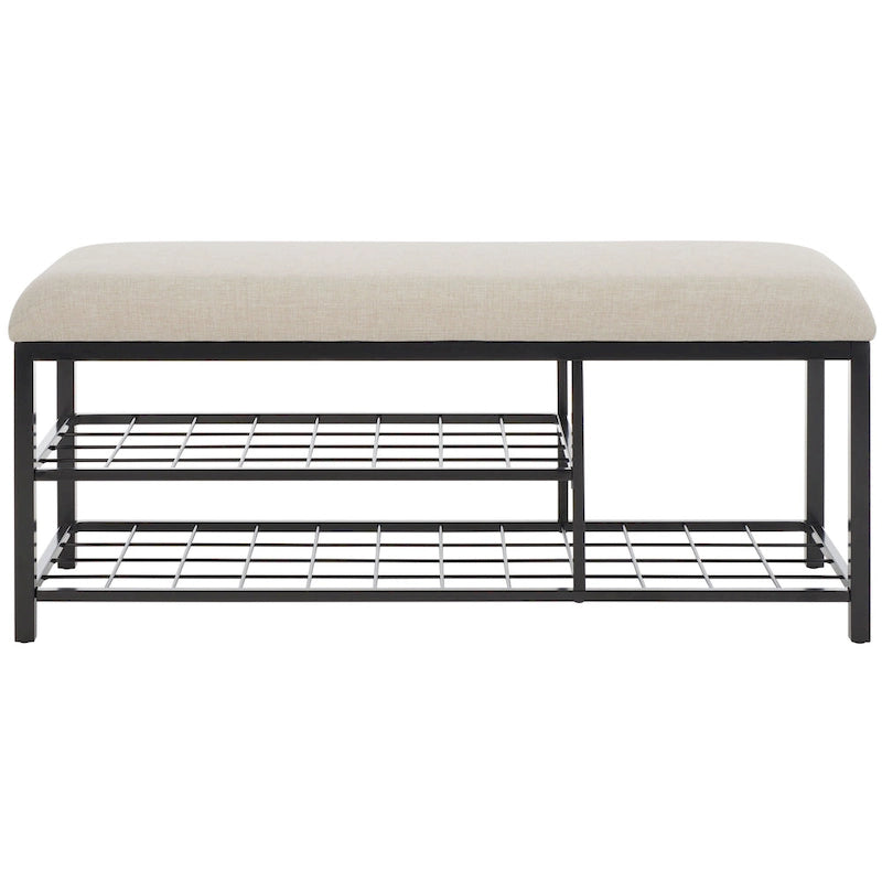 Panchina con cuscino e ripiano aperto Yael di SAFAVIEH - 42 L x 15 P x 18 A - 42Px15Lx18H