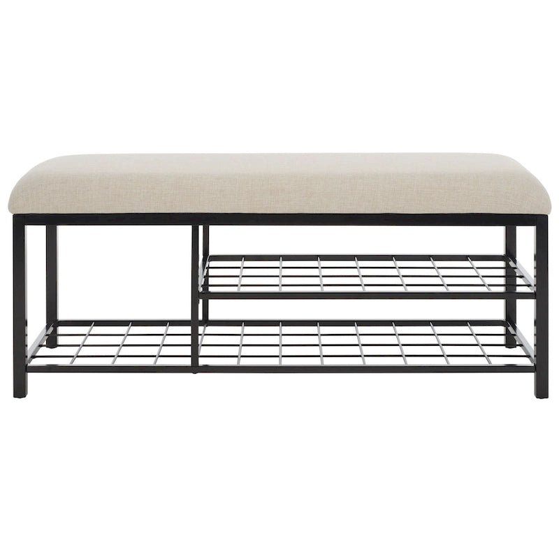 Panchina con cuscino e ripiano aperto Yael di SAFAVIEH - 42 L x 15 P x 18 A - 42Px15Lx18H