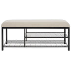 Panchina con cuscino e ripiano aperto Yael di SAFAVIEH - 42 L x 15 P x 18 A - 42Px15Lx18H