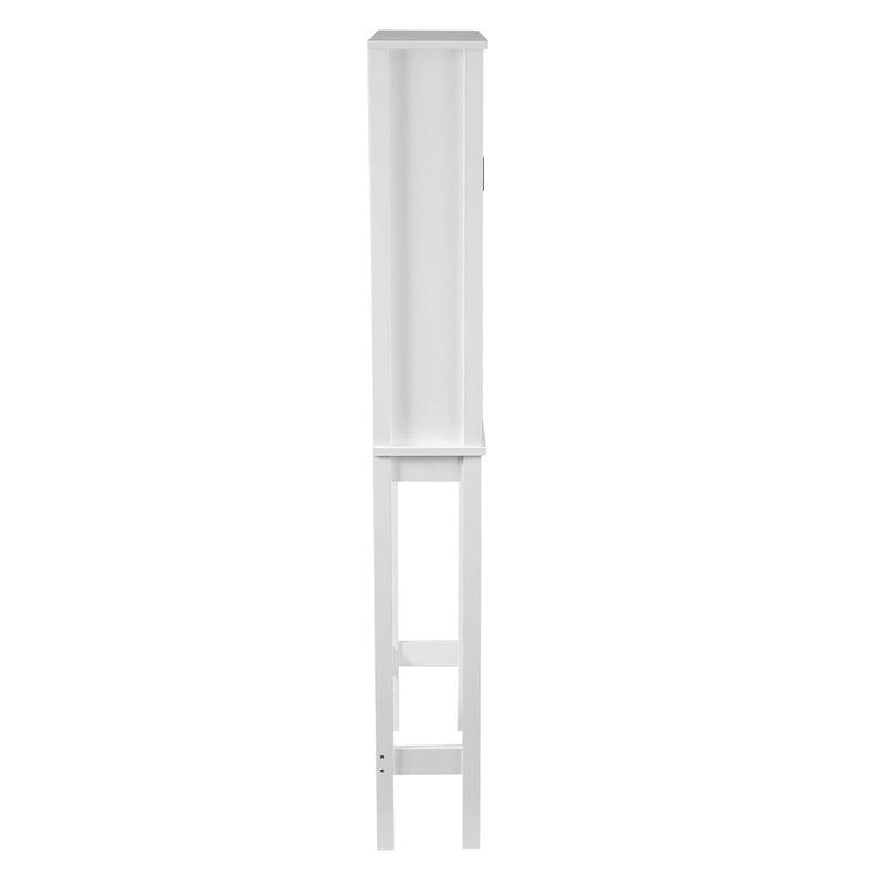 Mobiletto salvaspazio da bagno in legno MDF bianco stile rustico da posizionare sopra il WC