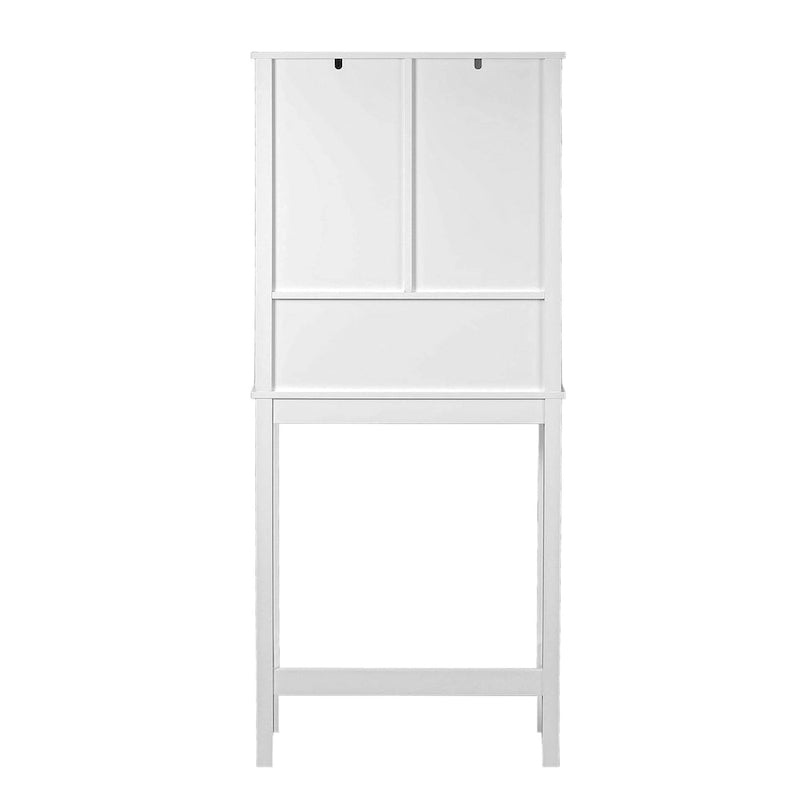 Mobiletto salvaspazio da bagno in legno MDF bianco stile rustico da posizionare sopra il WC