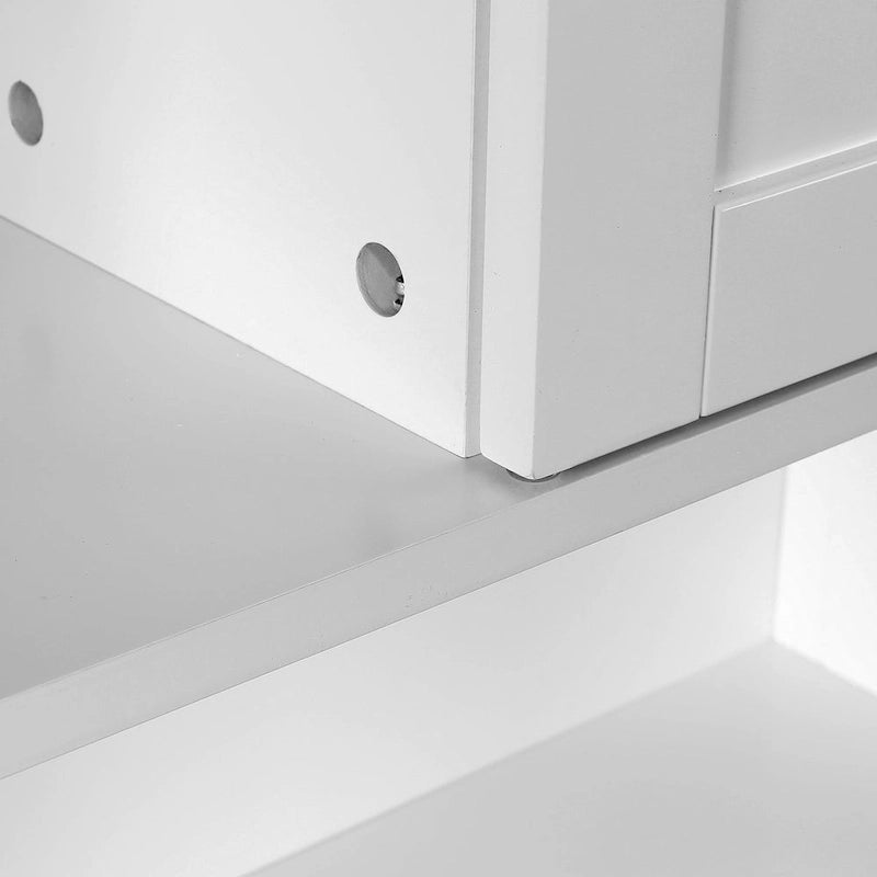 Mobiletto salvaspazio da bagno in legno MDF bianco stile rustico da posizionare sopra il WC