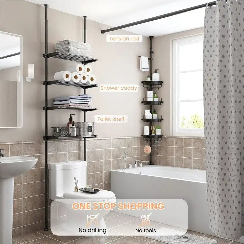 Mobiletto contenitore da bagno salvaspazio sopra il WC - 10,6P x 33L x 116A