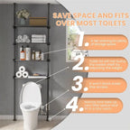 Mobiletto contenitore da bagno salvaspazio sopra il WC - 10,6P x 33L x 116A