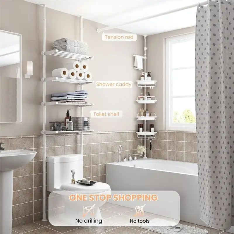 Mobiletto contenitore da bagno salvaspazio sopra il WC - 10,6P x 33L x 116A