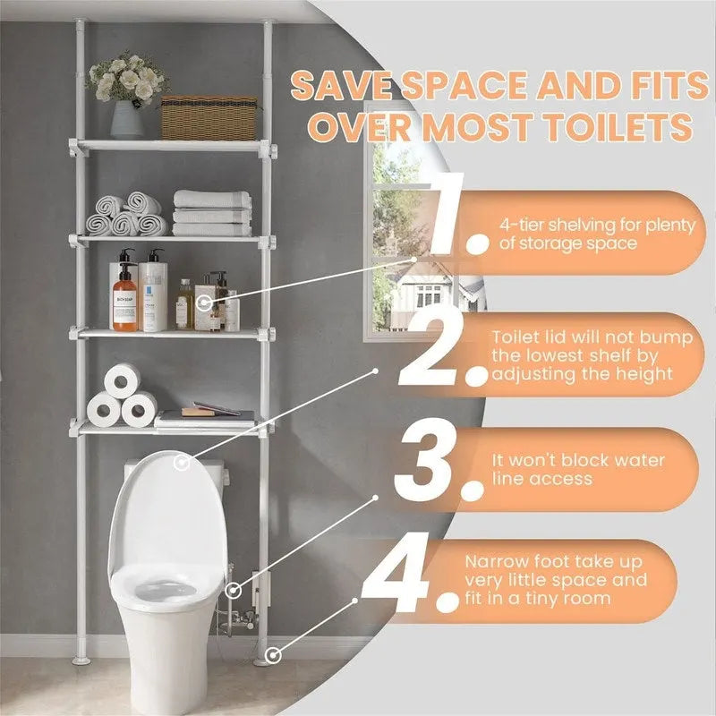 Mobiletto contenitore da bagno salvaspazio sopra il WC - 10,6P x 33L x 116A