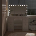 Lussuosa Toeletta da Trucco a LED con 9 Cassetti Elegante Postazione Trucco