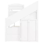 Whisen Letto a castello Twin XL con rotelle estraibili, letto a castello con contenitore, letto a castello in legno massello, scala con contenitore, armadio, 3 cassetti, per bambini