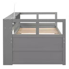 Whisen Twin XL Daybed in Legno con 2 Letti Estraibili, 3 Vani portaoggetti, 1 Luce Gratuita e USB per la Ricarica