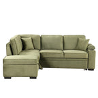 Divano letto 87.4, divano letto a scomparsa 2 in 1 a forma di L con pouf contenitore per soggiorno, camera da letto e piccoli appartamenti