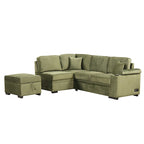 Divano letto 87.4, divano letto a scomparsa 2 in 1 a forma di L con pouf contenitore per soggiorno, camera da letto e piccoli appartamenti