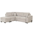 Divano letto 87.4, divano letto a scomparsa 2 in 1 a forma di L con pouf contenitore per soggiorno, camera da letto e piccoli appartamenti