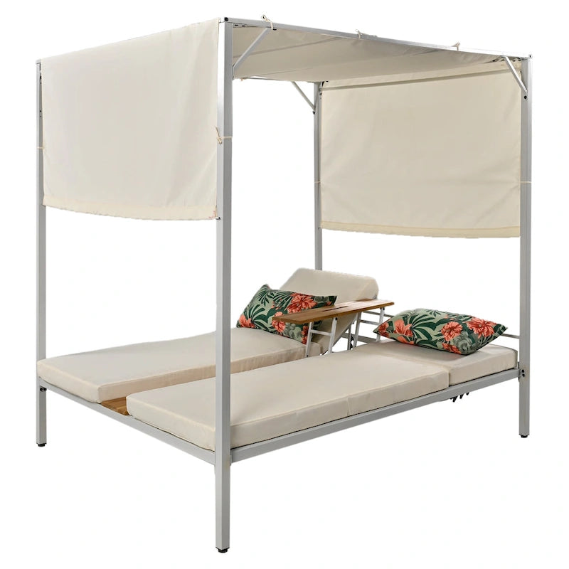 Lettino da Esterno/Divano Letto con Cuscini U_STYLE, Sedute Regolabili
