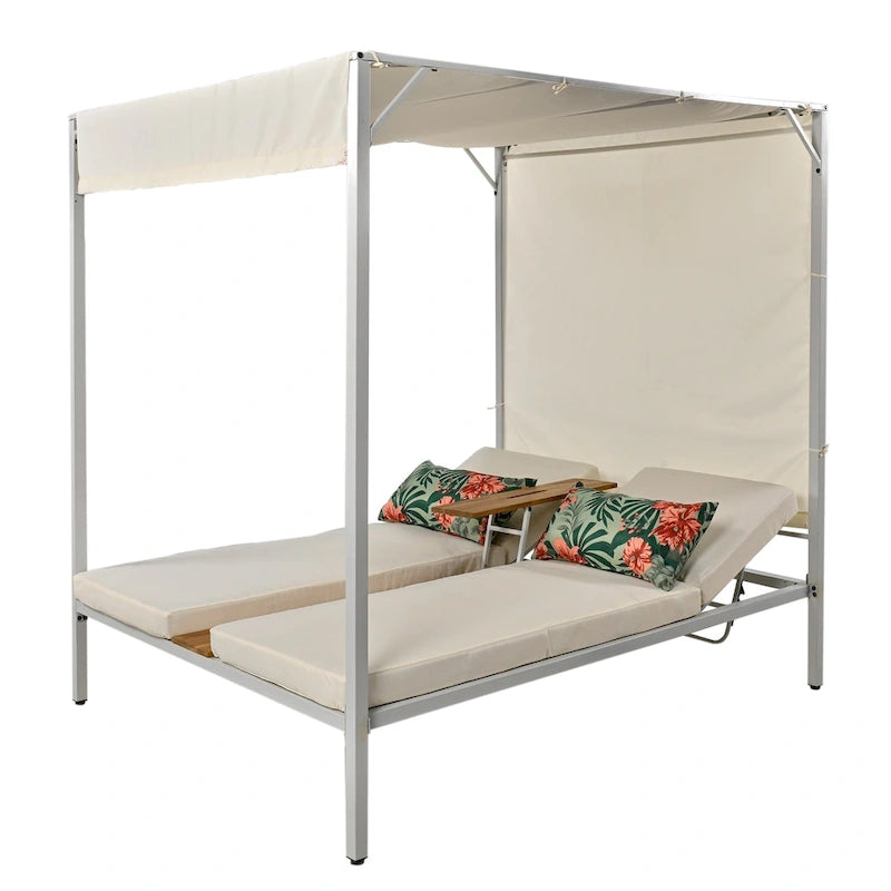 Lettino da Esterno/Divano Letto con Cuscini U_STYLE, Sedute Regolabili
