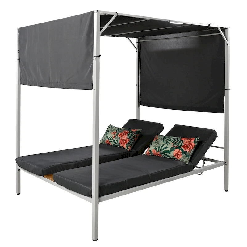 Lettino da Esterno/Divano Letto con Cuscini U_STYLE, Sedute Regolabili