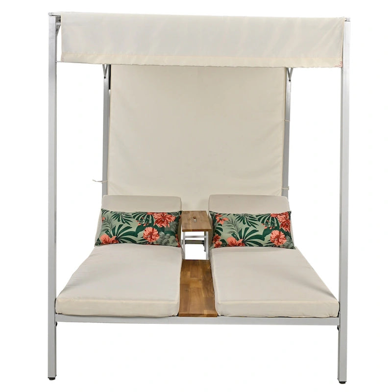 Lettino da Esterno/Divano Letto con Cuscini U_STYLE, Sedute Regolabili