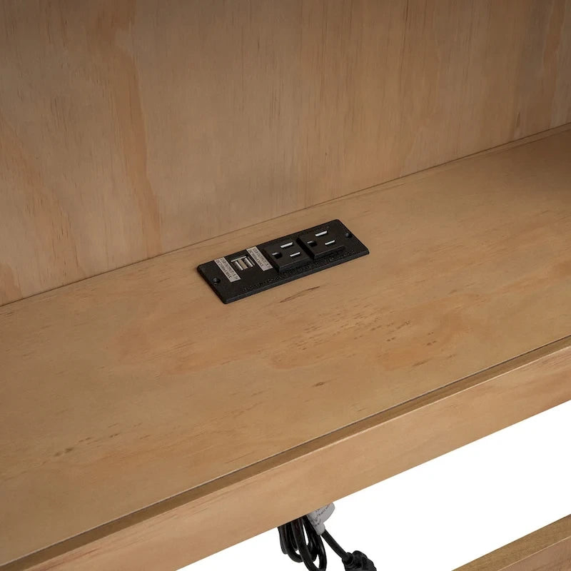Divano Letto Singolo con Letto Estraibile, Armadietti e Porte USB, Bianco