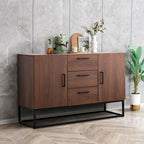 Credenza in legno sintetico con mobile server a 3 cassetti