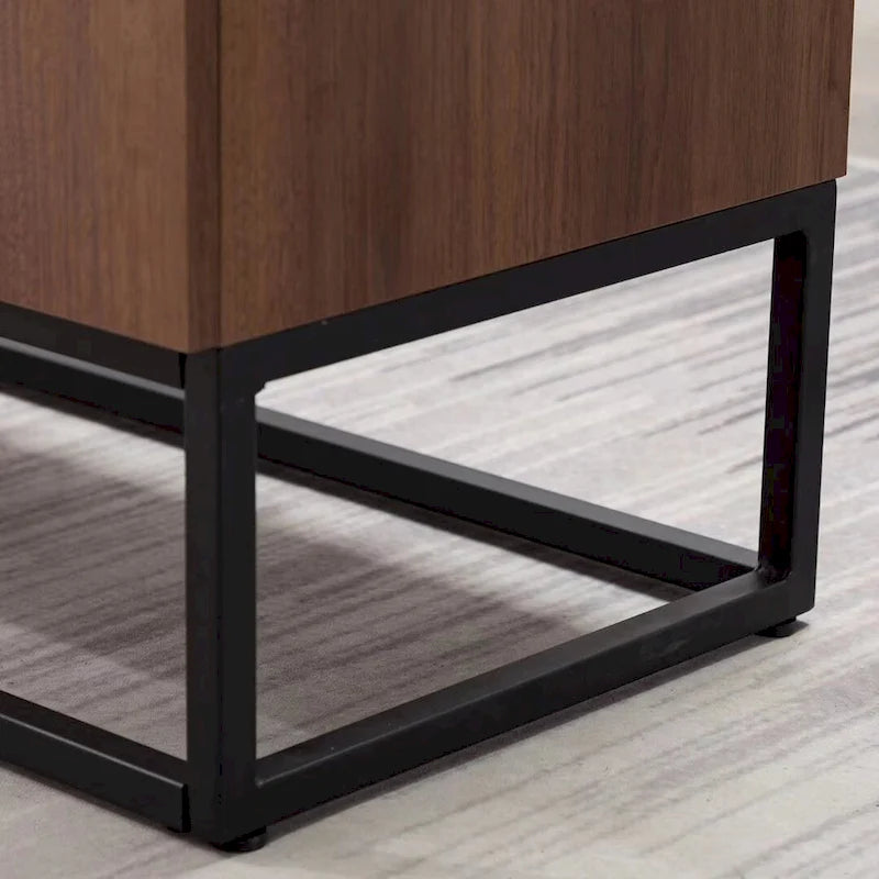 Credenza in legno sintetico con mobile server a 3 cassetti