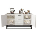 Credenza in legno sintetico con mobile server a 3 cassetti