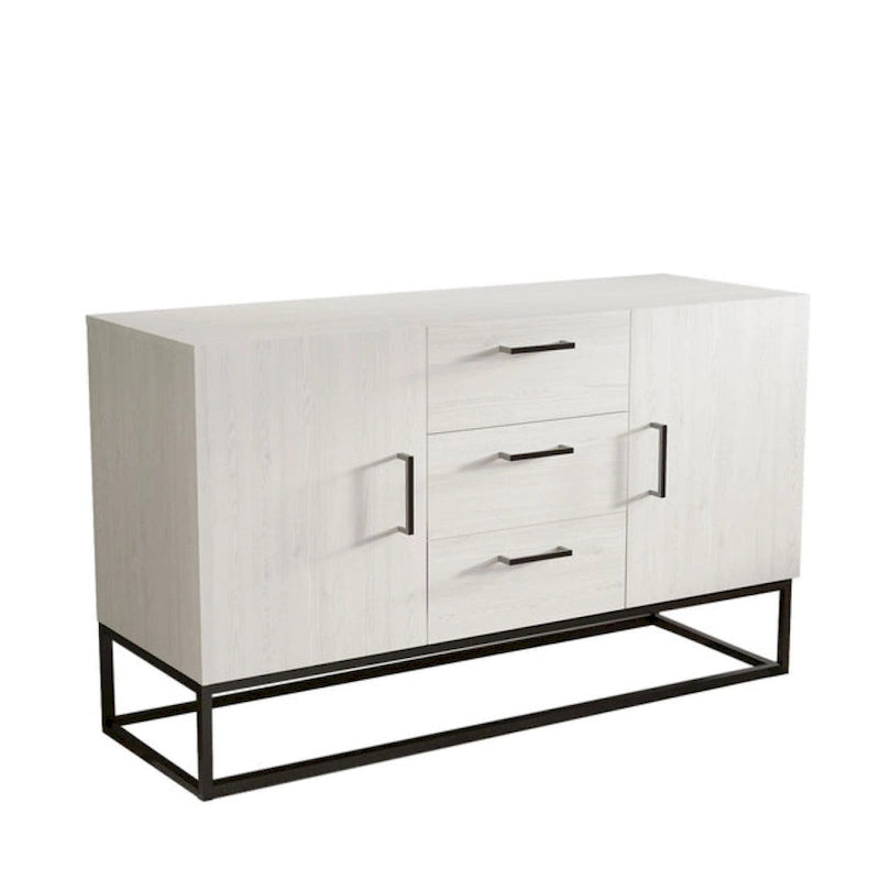 Credenza in legno sintetico con mobile server a 3 cassetti