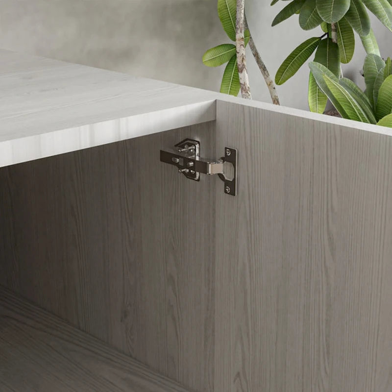 Credenza in legno sintetico con mobile server a 3 cassetti