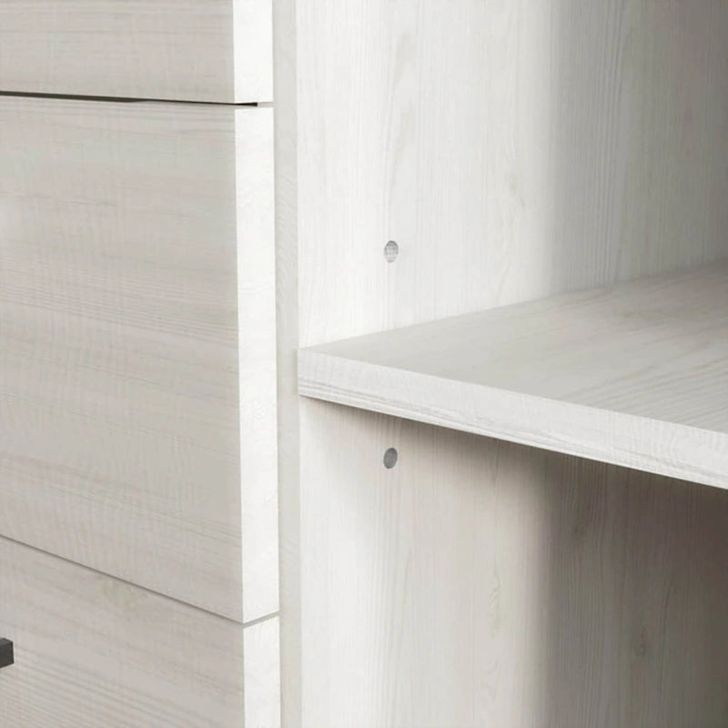 Credenza in legno sintetico con mobile server a 3 cassetti