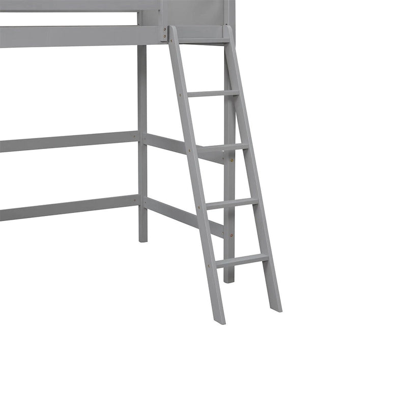 Letto a soppalco singolo Merax in legno massello con scaletta
