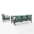 Set divano da esterni Crosley Kaplan 3 pezzi - 119 L x 68,5 P x 32 H