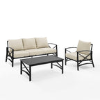 Set divano da esterni Crosley Kaplan 3 pezzi - 119 L x 68,5 P x 32 H
