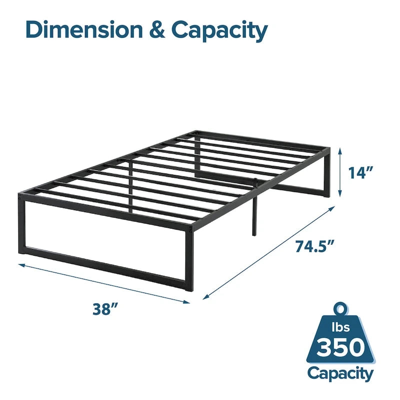 Piattaforma Letto Priage by ZINUS in Metallo Nero