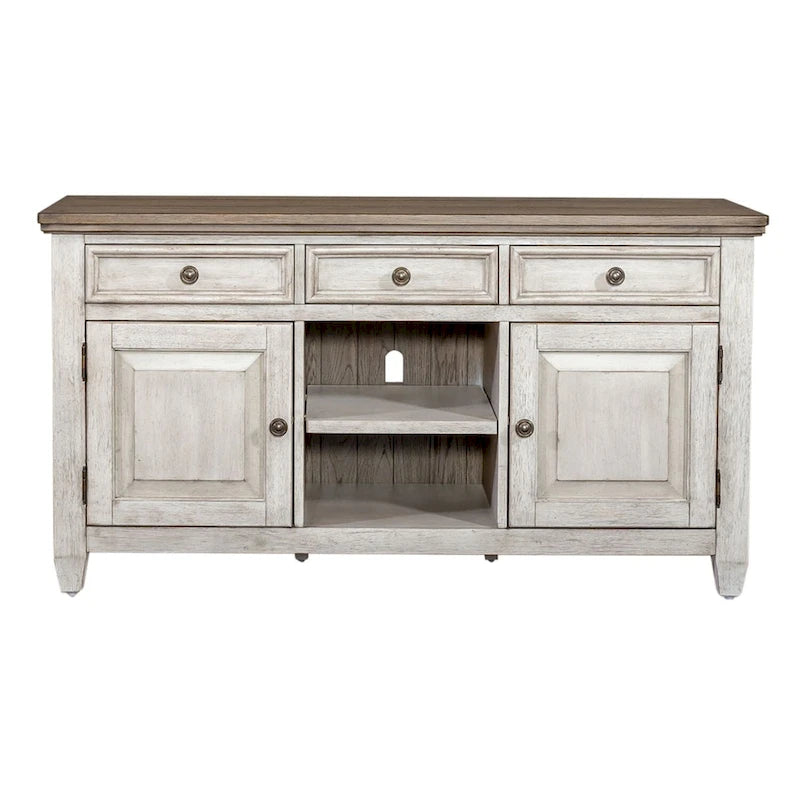 Mobile TV da 56 pollici Heartland Antique White Tobacco con finitura a piastrelle