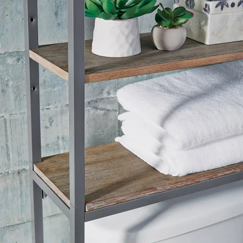 Mobiletto Barnside Gray sopra il WC con ripiani regolabili di Homestyles - N/A