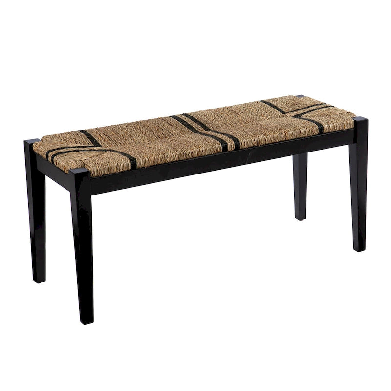 Panca di transizione SEI Furniture Gainford in fibra intrecciata nera