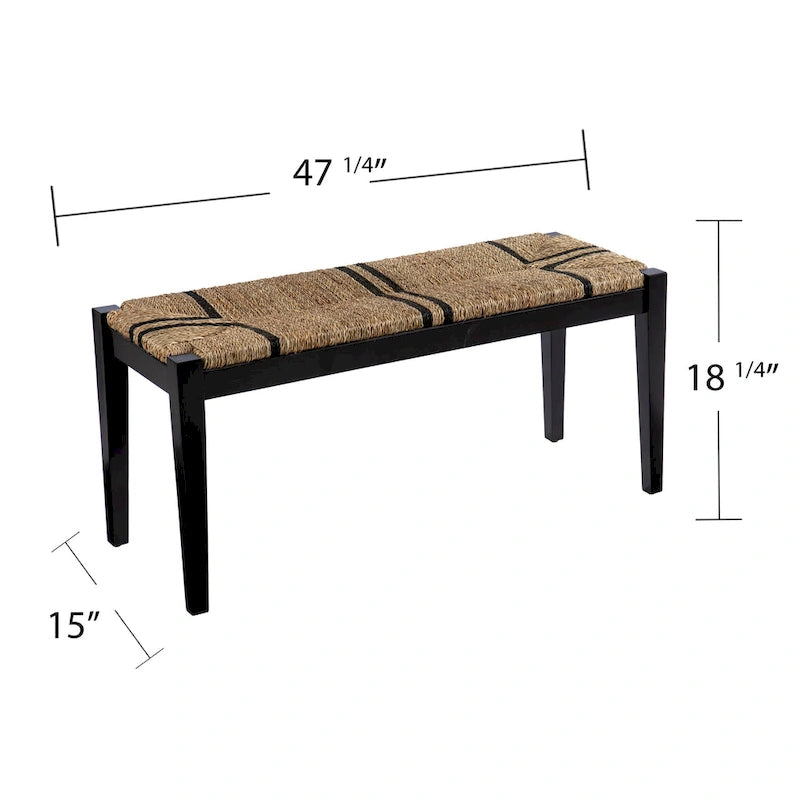 Panca di transizione SEI Furniture Gainford in fibra intrecciata nera