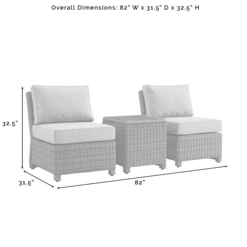 Set di 3 sedie da esterno in vimini Crosley Bradenton - Marrone anticato