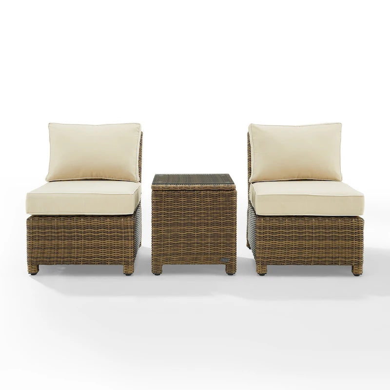 Set di 3 sedie da esterno in vimini Crosley Bradenton - Marrone anticato