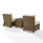 Set di 3 sedie da esterno in vimini Crosley Bradenton - Marrone anticato
