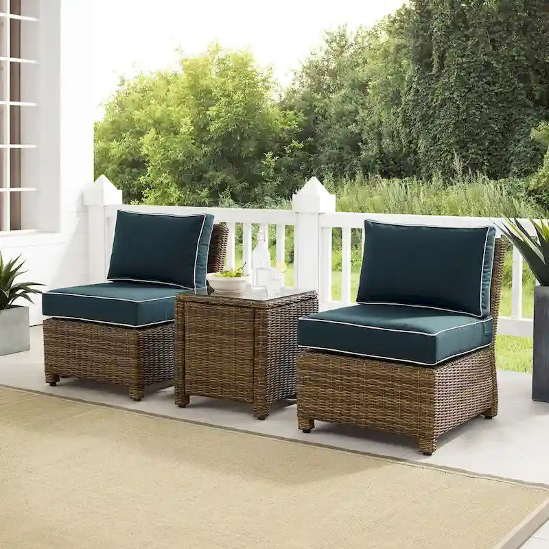 Set di 3 sedie da esterno in vimini Crosley Bradenton - Marrone anticato