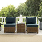 Set di 3 sedie da esterno in vimini Crosley Bradenton - Marrone anticato