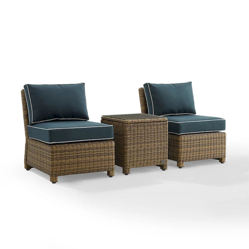 Set di 3 sedie da esterno in vimini Crosley Bradenton - Marrone anticato