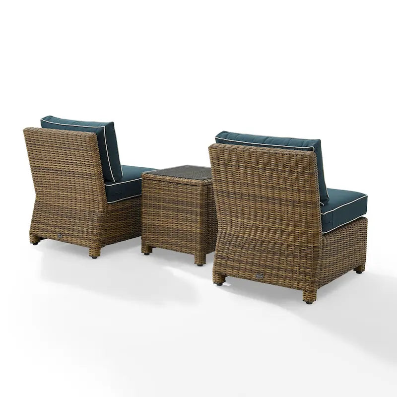 Set di 3 sedie da esterno in vimini Crosley Bradenton - Marrone anticato