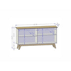 Credenza Yonkers 62.99 con gambe in legno massello e 2 ante in bianco sporco e cannella